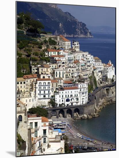 View of Amalfi From the Coast, Amalfi Coast, Campania, Italy, Europe-Olivier Goujon-Mounted Photographic Print