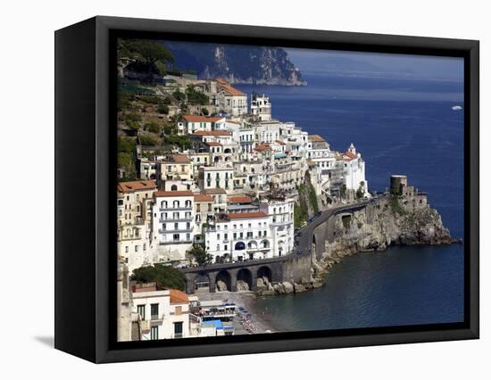 View of Amalfi From the Coast, Amalfi Coast, Campania, Italy, Europe-null-Framed Stretched Canvas