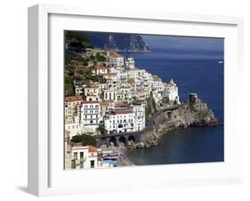 View of Amalfi From the Coast, Amalfi Coast, Campania, Italy, Europe-null-Framed Photographic Print