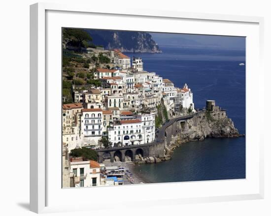 View of Amalfi From the Coast, Amalfi Coast, Campania, Italy, Europe-null-Framed Photographic Print