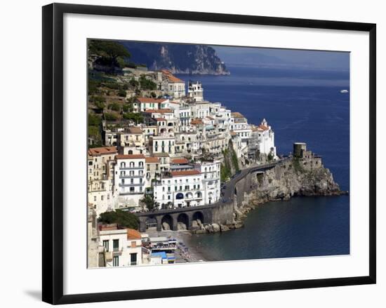 View of Amalfi From the Coast, Amalfi Coast, Campania, Italy, Europe-null-Framed Photographic Print