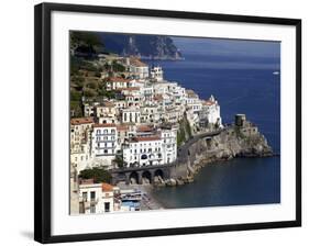 View of Amalfi From the Coast, Amalfi Coast, Campania, Italy, Europe-null-Framed Photographic Print