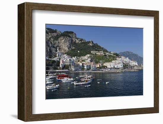 View of Amalfi Harbor, Campania, Italy-George Oze-Framed Photographic Print