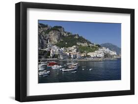 View of Amalfi Harbor, Campania, Italy-George Oze-Framed Photographic Print