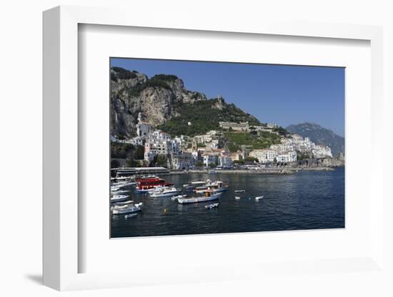 View of Amalfi Harbor, Campania, Italy-George Oze-Framed Photographic Print