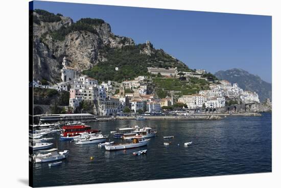 View of Amalfi Harbor, Campania, Italy-George Oze-Stretched Canvas