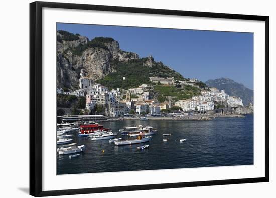 View of Amalfi Harbor, Campania, Italy-George Oze-Framed Photographic Print