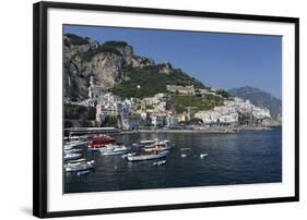 View of Amalfi Harbor, Campania, Italy-George Oze-Framed Photographic Print