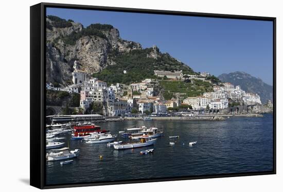 View of Amalfi Harbor, Campania, Italy-George Oze-Framed Stretched Canvas