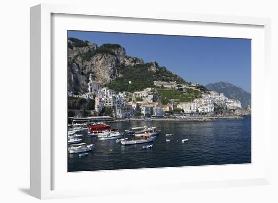 View of Amalfi Harbor, Campania, Italy-George Oze-Framed Photographic Print