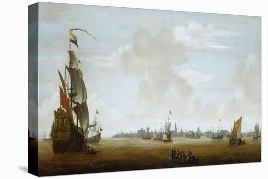 View of Amsterdam from the Sea, 17th Century-Peter van den Velde-Stretched Canvas
