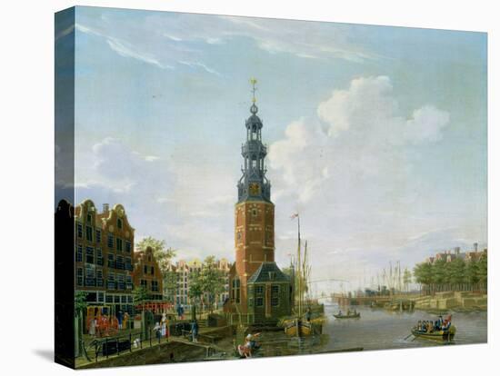 View of Amsterdam with the Montelbaanstower on the Oude Schans, 1777 (Oil on Canvas)-Isaak Ouwater-Stretched Canvas