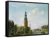 View of Amsterdam with the Montelbaanstower on the Oude Schans, 1777 (Oil on Canvas)-Isaak Ouwater-Framed Stretched Canvas