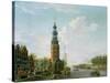 View of Amsterdam with the Montelbaanstower on the Oude Schans, 1777 (Oil on Canvas)-Isaak Ouwater-Stretched Canvas