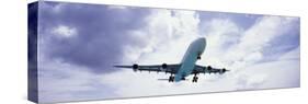 View of an Airplane in Flight, Maho Beach, Sint Maarten, Netherlands Antilles-null-Stretched Canvas