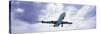 View of an Airplane in Flight, Maho Beach, Sint Maarten, Netherlands Antilles-null-Stretched Canvas