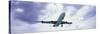 View of an Airplane in Flight, Maho Beach, Sint Maarten, Netherlands Antilles-null-Stretched Canvas