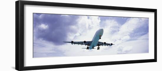 View of an Airplane in Flight, Maho Beach, Sint Maarten, Netherlands Antilles-null-Framed Photographic Print