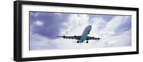 View of an Airplane in Flight, Maho Beach, Sint Maarten, Netherlands Antilles-null-Framed Photographic Print