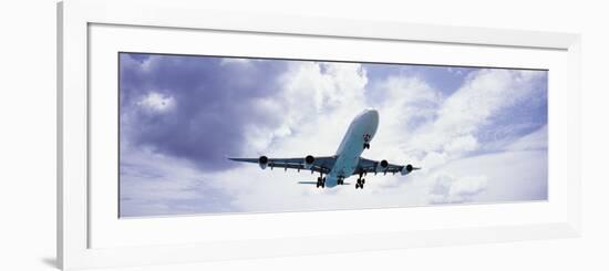 View of an Airplane in Flight, Maho Beach, Sint Maarten, Netherlands Antilles-null-Framed Photographic Print