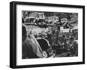 View of an Assembly Lin at the Volkswagen Plant in Sao Paulo-Paul Schutzer-Framed Photographic Print