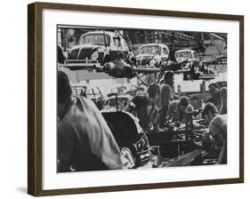 View of an Assembly Lin at the Volkswagen Plant in Sao Paulo-Paul Schutzer-Framed Photographic Print