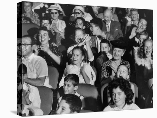 View of an Audience Watching the TV Show, "Haggis Baggis"-Yale Joel-Stretched Canvas