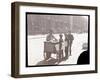 View of an Ice Cream Peddler on the Street, with Three Newsboys Buying Ice Cream, New York, c.1901-Byron Company-Framed Giclee Print