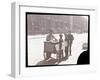 View of an Ice Cream Peddler on the Street, with Three Newsboys Buying Ice Cream, New York, c.1901-Byron Company-Framed Giclee Print