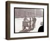 View of an Ice Cream Peddler on the Street, with Three Newsboys Buying Ice Cream, New York, c.1901-Byron Company-Framed Giclee Print