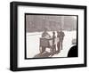 View of an Ice Cream Peddler on the Street, with Three Newsboys Buying Ice Cream, New York, c.1901-Byron Company-Framed Giclee Print