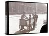 View of an Ice Cream Peddler on the Street, with Three Newsboys Buying Ice Cream, New York, c.1901-Byron Company-Stretched Canvas