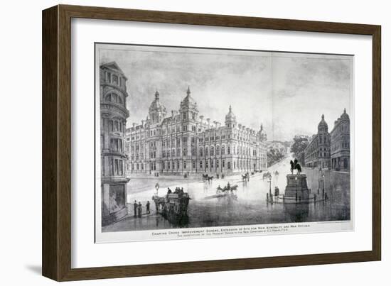 View of an Improvement Scheme for the Area around Charing Cross, Westminster, London, C1860-James Akerman-Framed Giclee Print