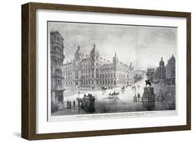 View of an Improvement Scheme for the Area around Charing Cross, Westminster, London, C1860-James Akerman-Framed Giclee Print