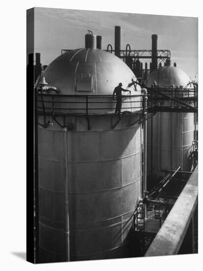 View of an Installation at a Texaco Oil Refinery-Margaret Bourke-White-Stretched Canvas