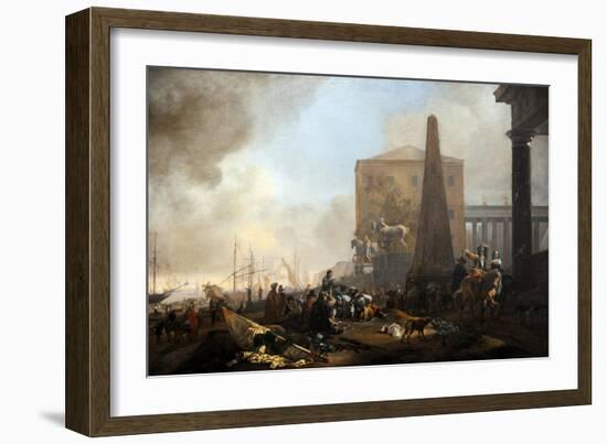 View of an Italian Harbour, 1649, by Jan Baptist Weenix (1621-1659). Italy-Jan Baptist Weenix-Framed Giclee Print