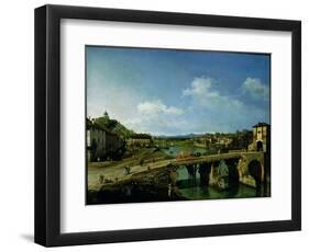 View of an Old Bridge over the River Po, Turin, 1745-Bernardo Bellotto-Framed Giclee Print