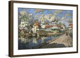 View of an Old Town, 1919-Konstantin Ivanovich Gorbatov-Framed Giclee Print