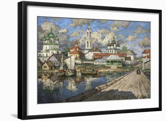 View of an Old Town, 1919-Konstantin Ivanovich Gorbatov-Framed Giclee Print