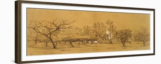 View of an Orchard at Saint-Denis (Pen and Black Ink-Charles Francois Daubigny-Framed Giclee Print