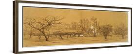 View of an Orchard at Saint-Denis (Pen and Black Ink-Charles Francois Daubigny-Framed Giclee Print