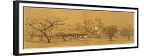 View of an Orchard at Saint-Denis (Pen and Black Ink-Charles Francois Daubigny-Framed Giclee Print