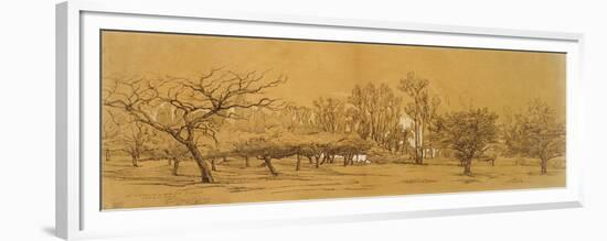 View of an Orchard at Saint-Denis (Pen and Black Ink-Charles Francois Daubigny-Framed Giclee Print