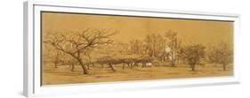 View of an Orchard at Saint-Denis (Pen and Black Ink-Charles Francois Daubigny-Framed Giclee Print