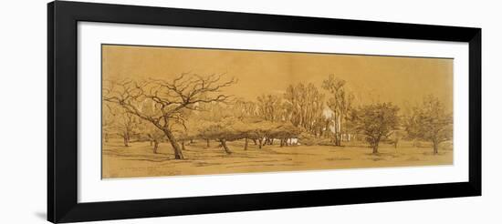 View of an Orchard at Saint-Denis (Pen and Black Ink-Charles Francois Daubigny-Framed Giclee Print