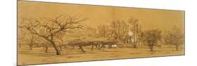 View of an Orchard at Saint-Denis (Pen and Black Ink-Charles Francois Daubigny-Mounted Giclee Print