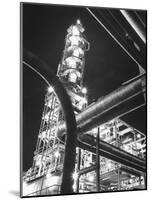 View of an Unidentified Refinery by Night-Andreas Feininger-Mounted Photographic Print