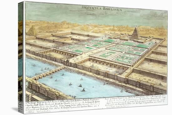 View of Ancient Babylon, Plate 3, Entwurf Einer Historischen Architektur, Engraved Delsenbach-Johann Bernhard Fischer Von Erlach-Stretched Canvas