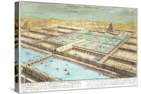 View of Ancient Babylon, Plate 3, Entwurf Einer Historischen Architektur, Engraved Delsenbach-Johann Bernhard Fischer Von Erlach-Stretched Canvas