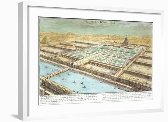 View of Ancient Babylon, Plate 3, Entwurf Einer Historischen Architektur, Engraved Delsenbach-Johann Bernhard Fischer Von Erlach-Framed Giclee Print